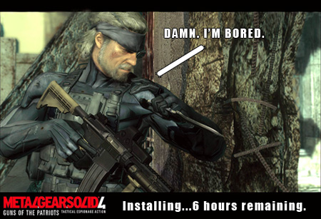 Snake is bored waiting for MGS4 install